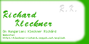 richard kleckner business card